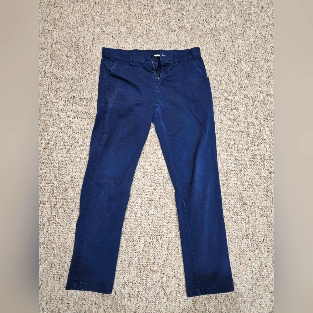 Plaid and Plain Navy Men's Skinny Fit Chino Dress Pants Size 32 X 30 Stretch